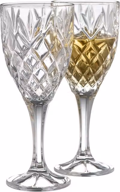 Galway Crystal Renmore Transparent Wine Glass Goblet Set of 2