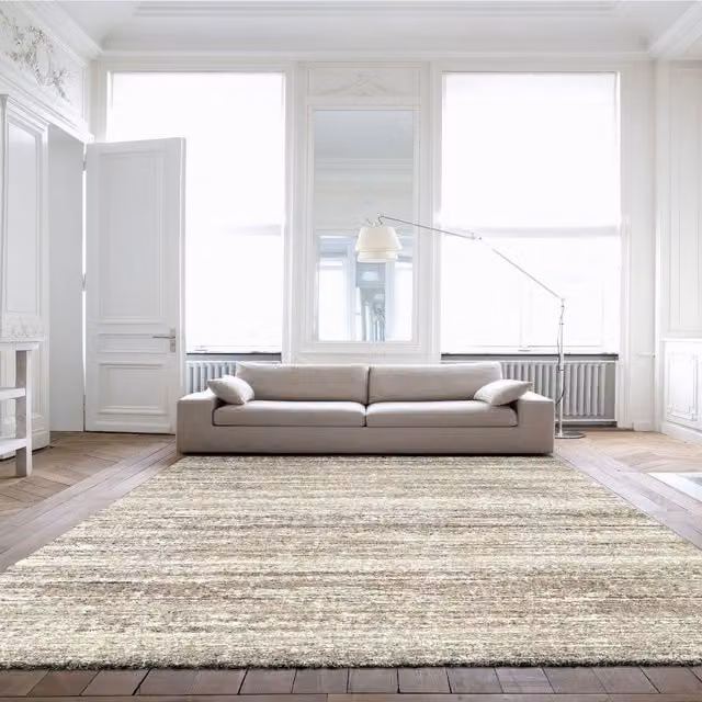The Rug Shop UK Beige Abstract Modern Stain-Resistant Easy to Clean Rug, W: 200 cm, D: 290 cm – 1