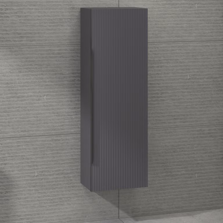 Royal Bathrooms Evora Wall Hung Tall Unit, Graphite Grey, W/D/H: 40 x 120 x 26 cm