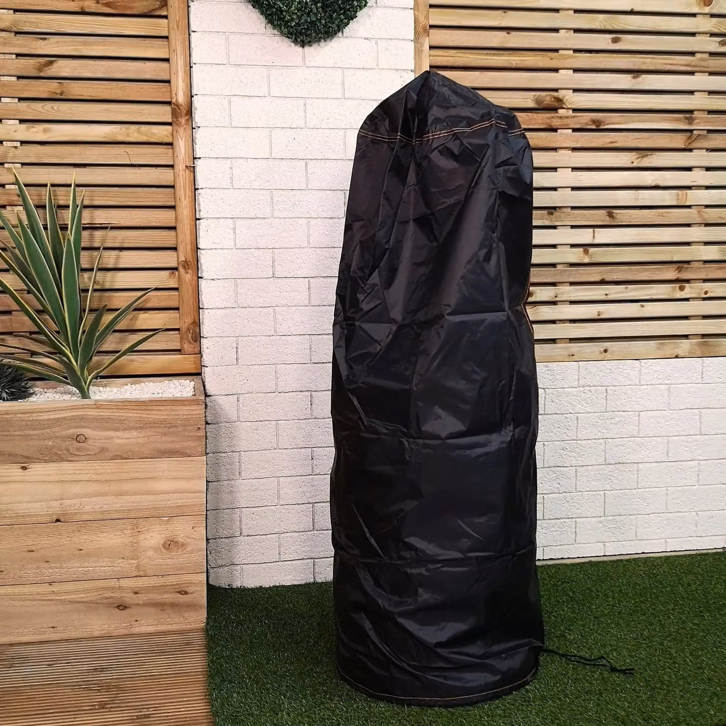 Samuel Alexander Heavy Duty Waterproof and Anti UV Outdoor Chiminea Fire Pit Cover, Black, W/D/H: 72 x 72 x 140 cm – 2
