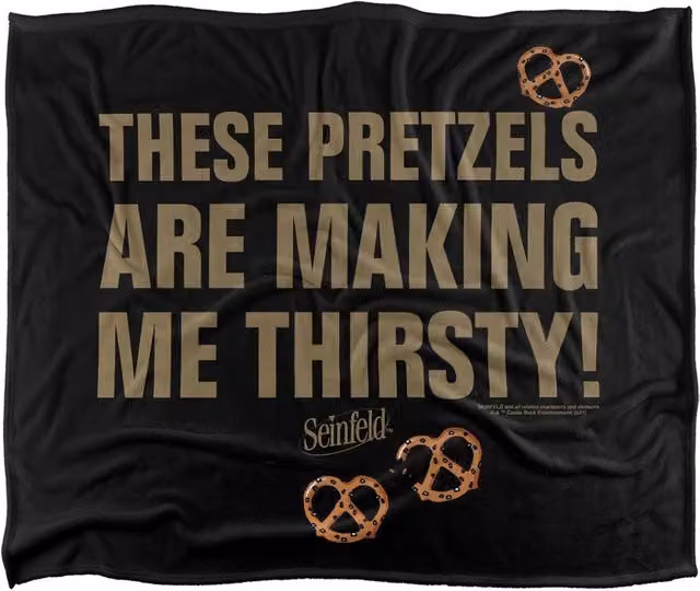 Warner Bros. Seinfeld Pretzels Super Soft Fleece Throw Blanket, Multicolour, W: 127 cm x D: 152 cm – 6