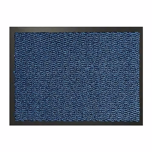 KAV Non-Slip Washable Door Mat in Blue and Black, W: 60 cm, L: 150 cm – 1