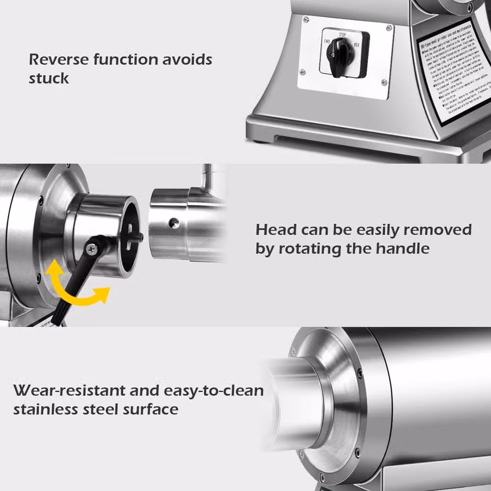 Costway 3-in-1 Electric Meat Grinder and Sausage Stuffer with 750W Motor in Silver – 4