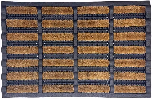 Nicoman Brown Rubber and Coir Scraper Doormat, W/D/H: 60 x 40 x 2.5 cm – 1