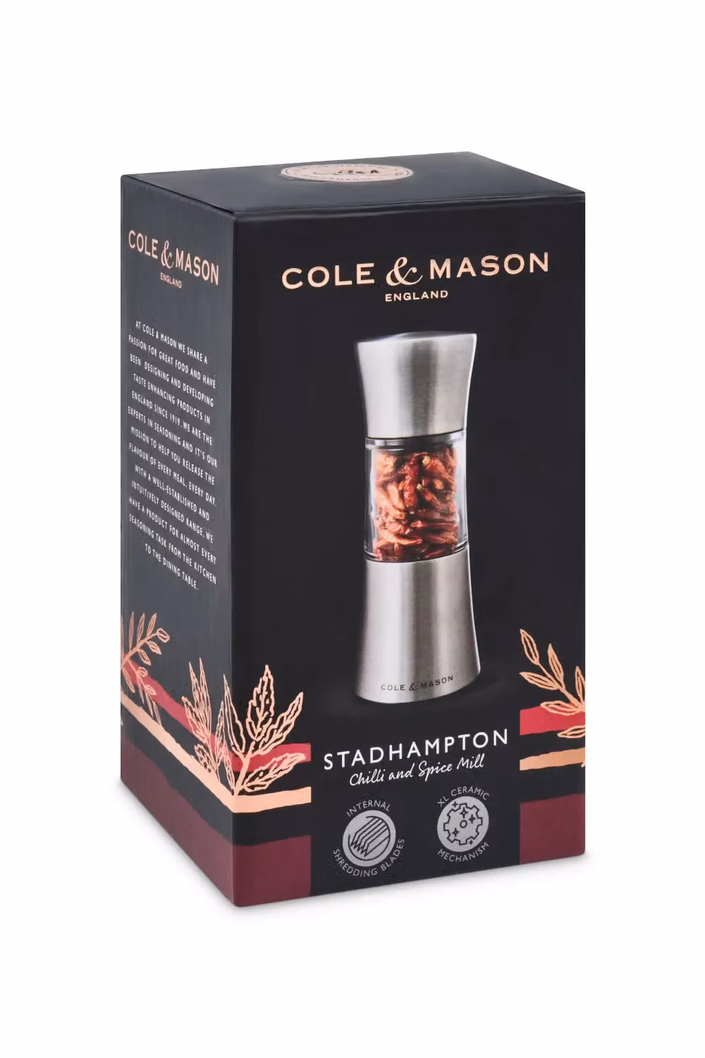 Cole & Mason Stadhampton Chilli and Spice Mill in Silver Stainless Steel, Height: 16.5 cm – 10