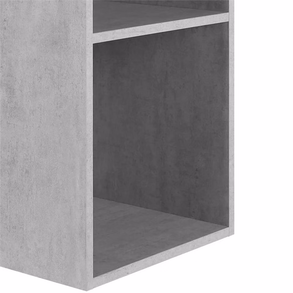 Nordara Large 12" Concrete Effect Record Display Cabinet Unit in Grey, W/D/H: 100 x 100 x 100 cm – 3