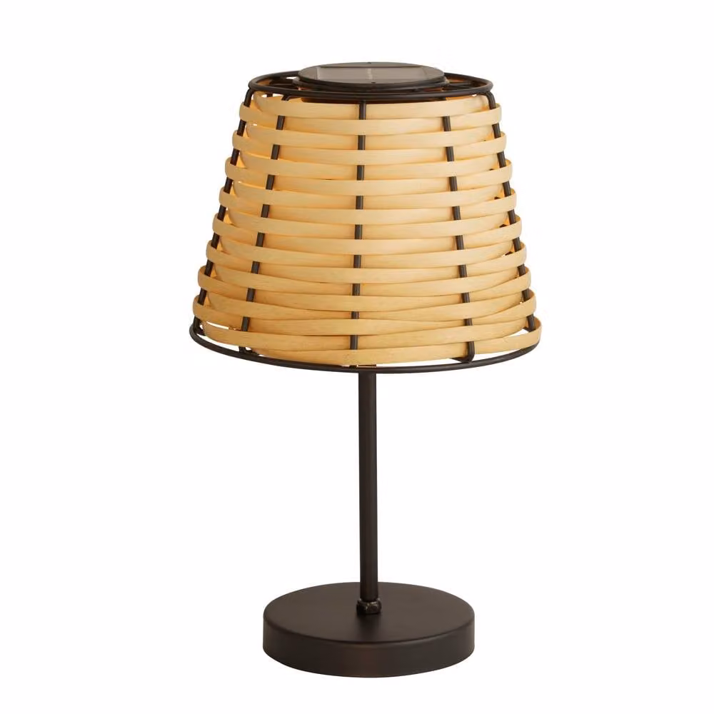 Lighting Collection Boheme Glow Solar LED Outdoor Table Lamp in Brown – 2