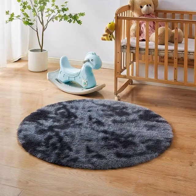 AKA Grey Round Faux Fur Soft Touch Rug, Diameter: 180 cm – 1