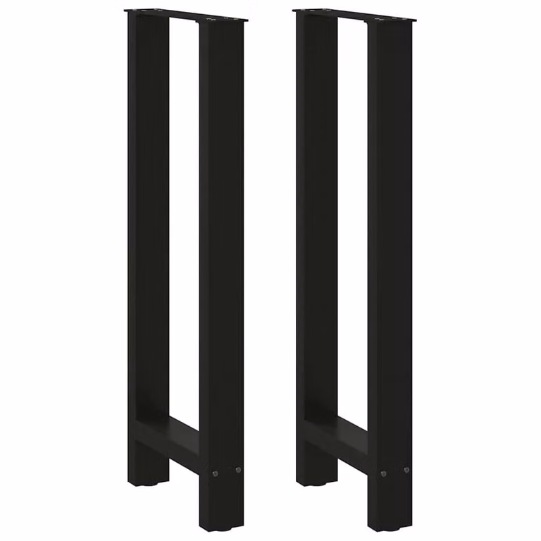 Berkfield Home Black Steel Coffee Table Legs, 2 Pieces, H: 100-101 cm x W: 40 cm