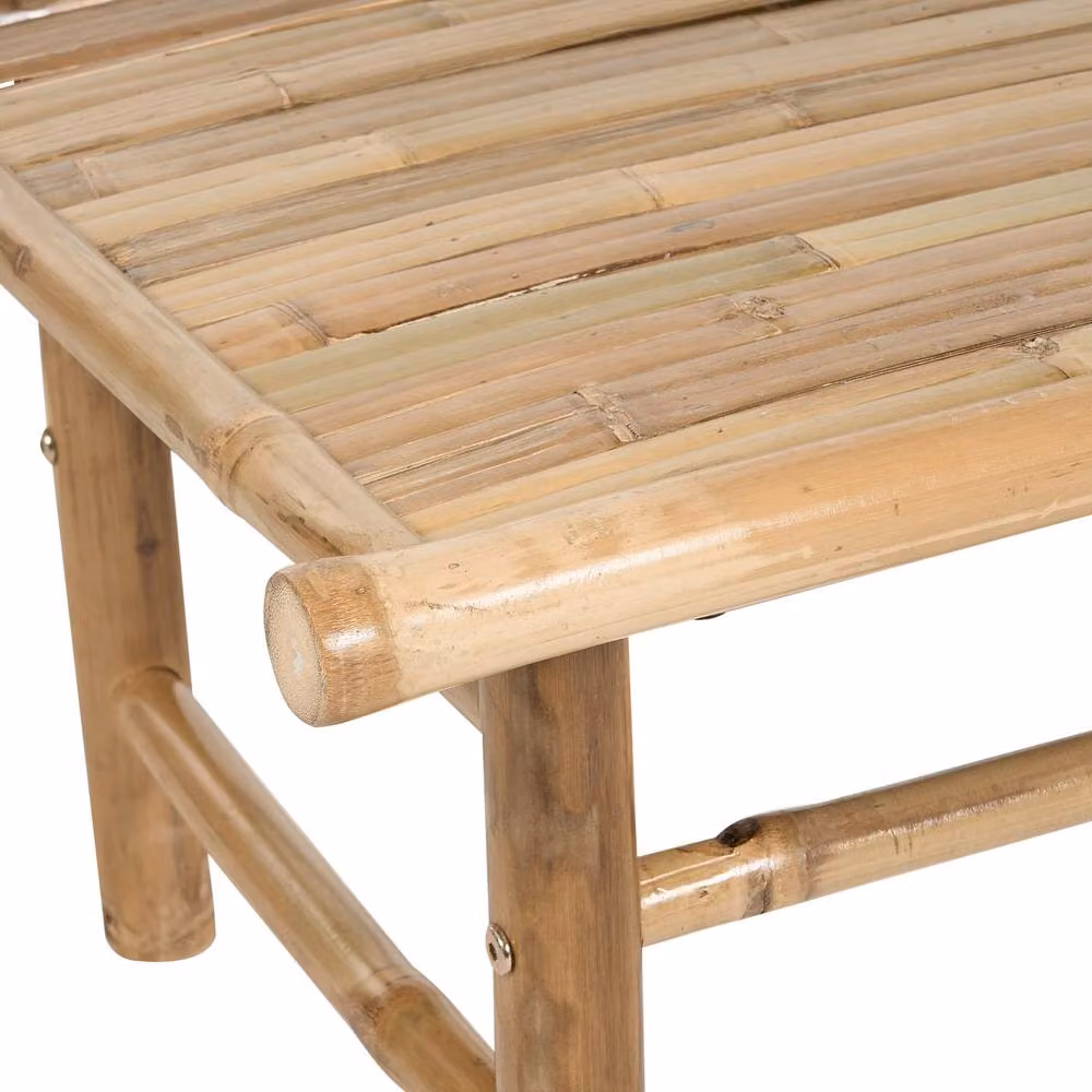 Wyld and Coco Bamboo Coffee Table, Brown, W: 80 cm, D: 45 cm, H: 45 cm – 3