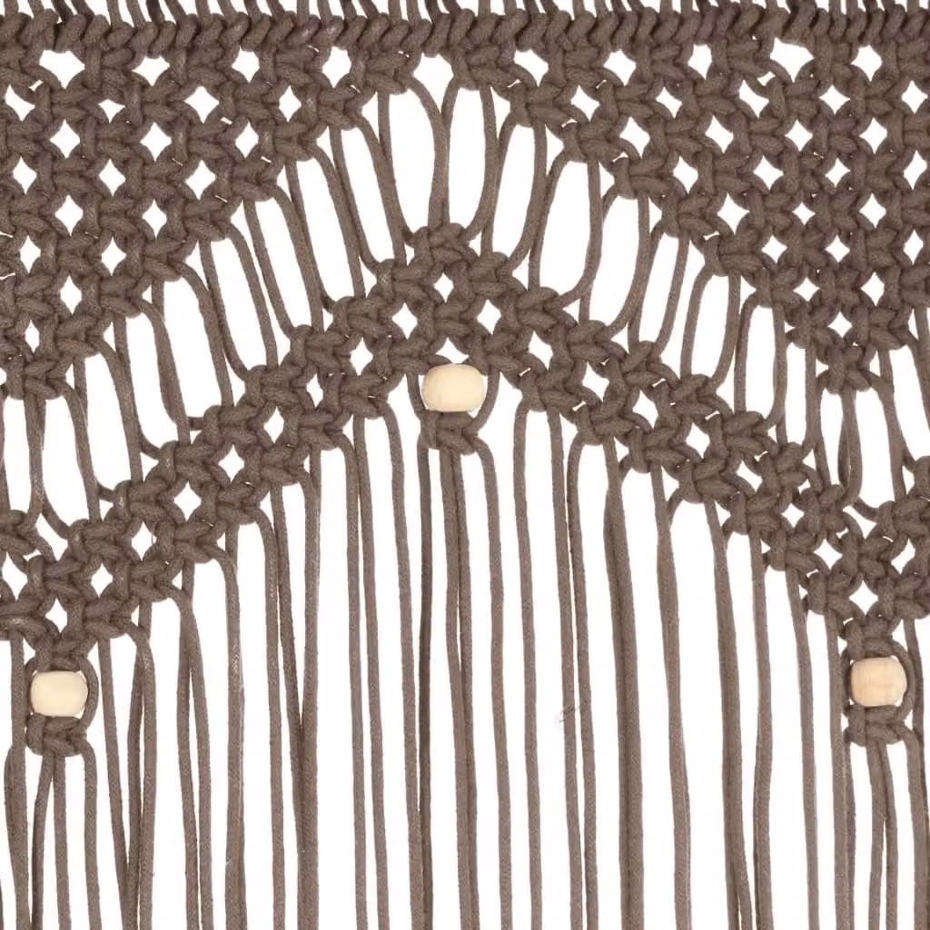 Berkfield Home Macrame Curtain in Taupe, W: 140 cm, H: 240 cm – 3