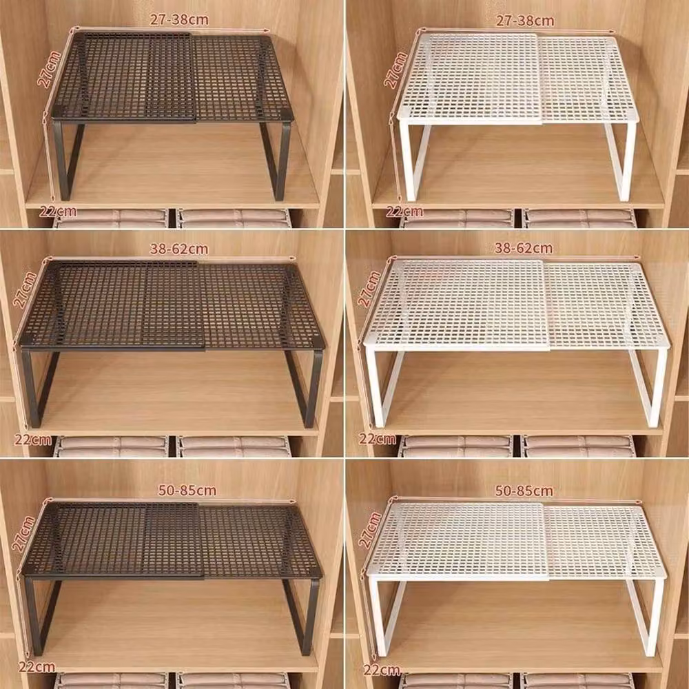 Kelvenix M Metal Adjustable Stackable Closet Shelves in Black – 2