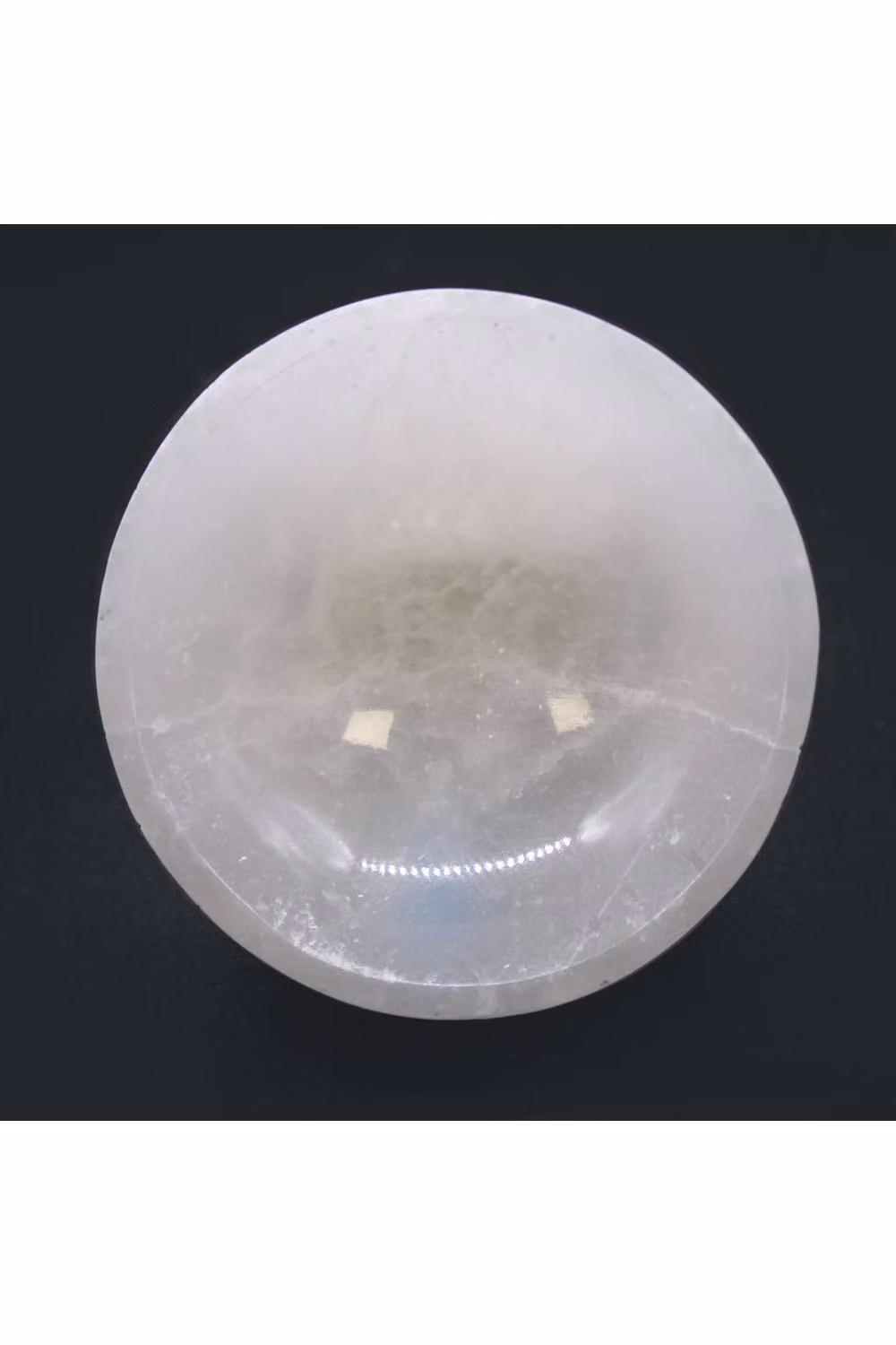 KDMD Elegant White Selenite Round Stone Bowl for Crystals, Jewellery and Decor, Diameter: 8 cm – 2