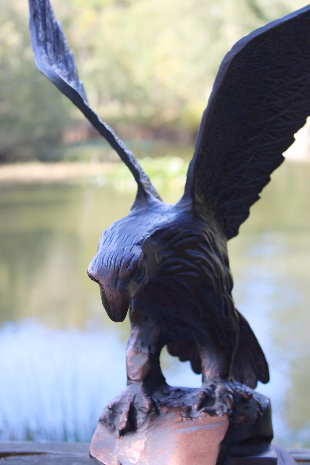 Inspirational Gifting Eagle Swooping Garden Sculpture Ornament Statue in Bronze Effect Aluminium, Height: 52 cm – 3