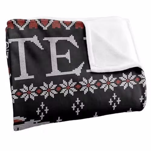 LOGOVISION Game of Thrones Winter is Coming Ugly Christmas Sweater Throw Blanket, W/D/H: 152 x 127 cm, White/Multicolour – 2