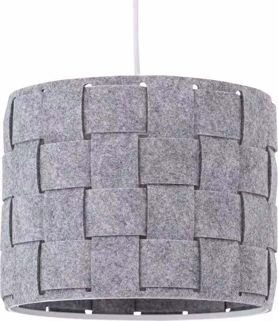 First Choice Lighting Warner Grey Felt Weave Easy Fit Pendant Shade – 1