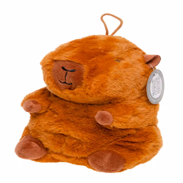 LG-Imports Small Capybara Plush Toy, White and Brown, Height: 19 cm