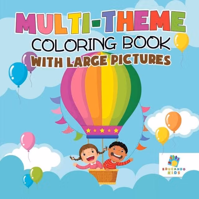 Educando Kids Multi-Theme Colouring Book with Large Pictures, Multicolour Paperback