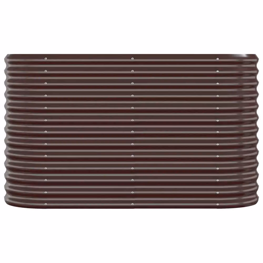 Berkfield Home Garden Powder-coated Steel Raised Bed in Brown, W/D/H: 114 x 40 x 68 cm – 3