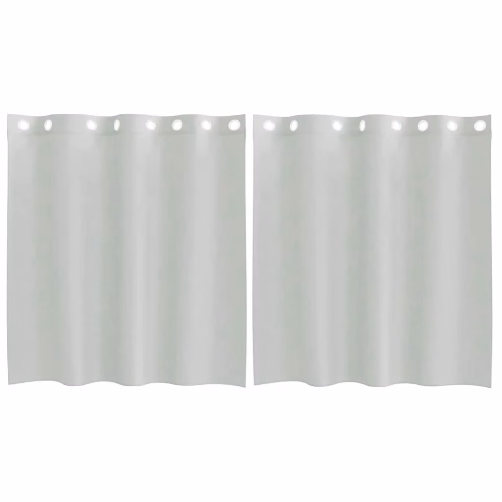 Berkfield Home Grey Voile Fabric Panel Curtains with Eyelets, 2 Pack, W: 140 cm, H: 140 cm