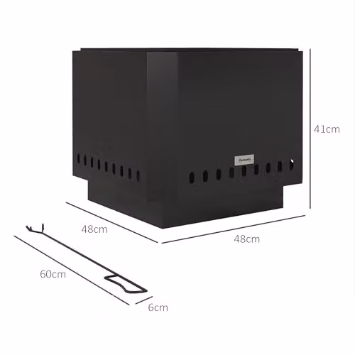 Outsunny Smokeless Wood Burning Fire Pit in Black, Diameter: 48 cm – 7