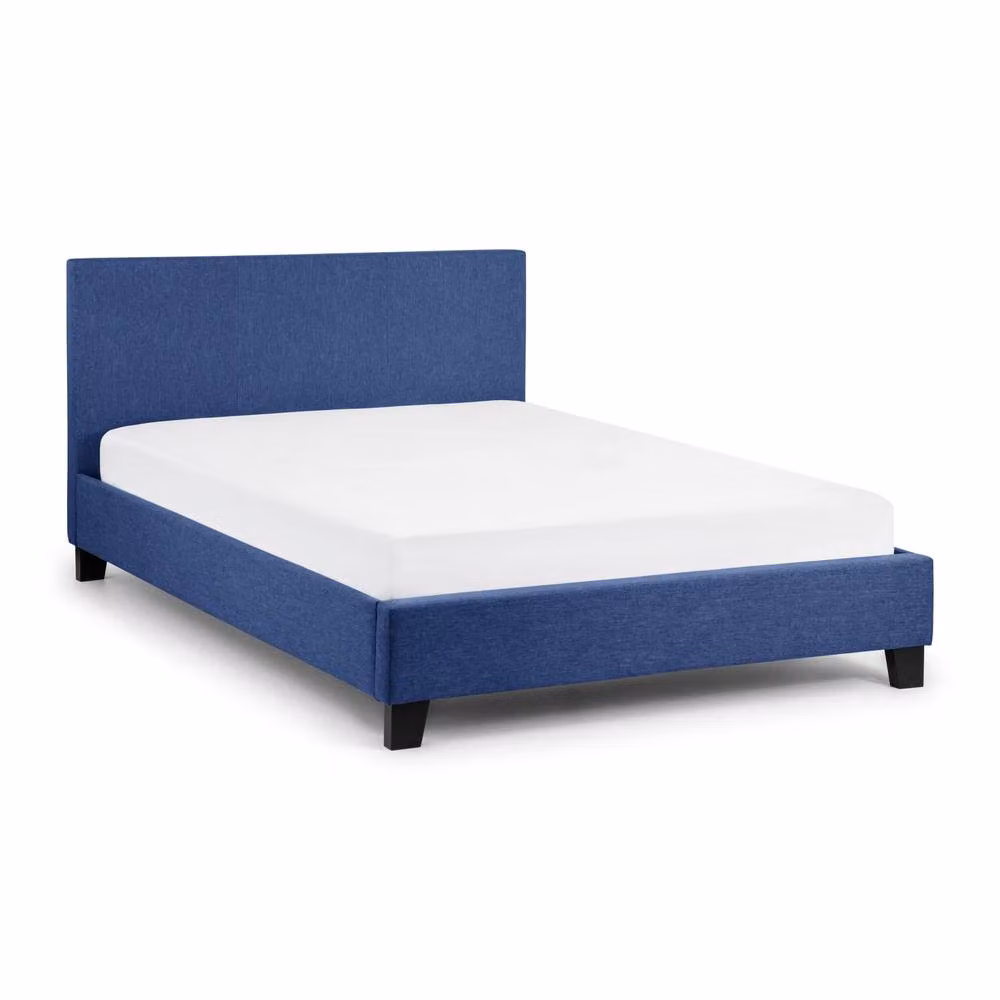 Cheshire Travertine Upholstered Bed in Dark Blue, Double (135cm) – 2