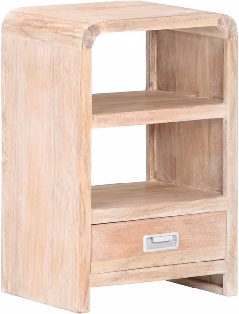 Berkfield Home Solid Acacia Wood Bedside Table in Brown, W/D/H: 40 x 30 x 60 cm