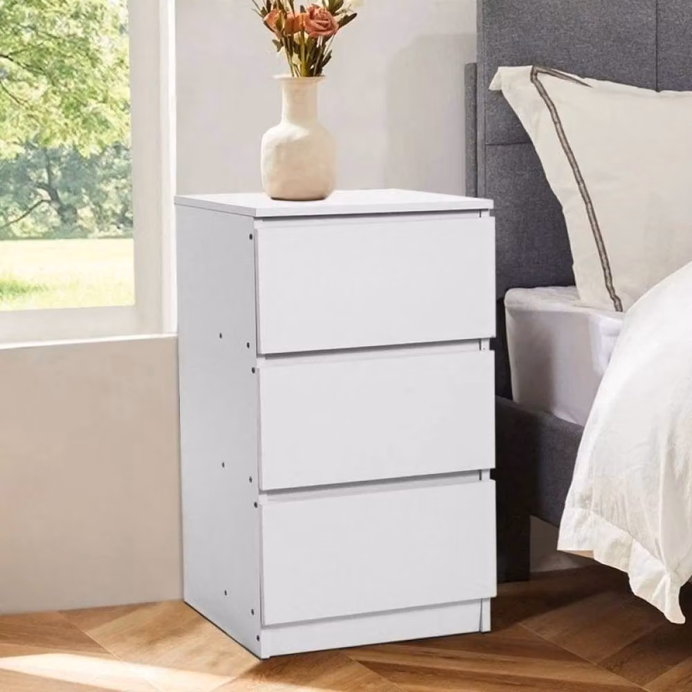 EONLION Modern White Matt Bedside Cabinet Nightstand, Width: 100 cm – 3