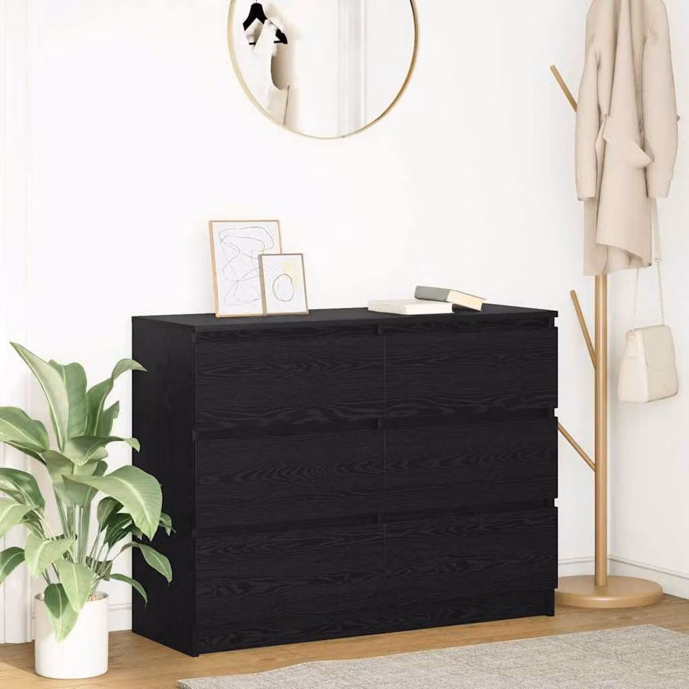 Berkfield Home Black Oak Sideboard, W/D/H: 100 x 35 x 76 cm – 2