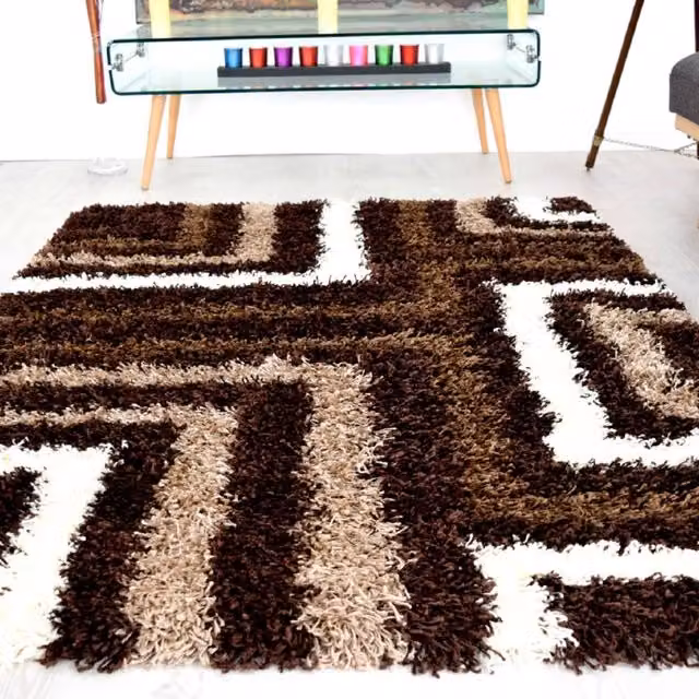 Bravich LTD Thick Shaggy Tides California Rug in Brown, W: 80 cm, L: 150 cm – 1
