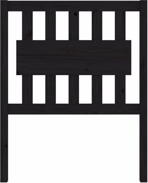 Berkfield Home Beautiful Bed Headboard in Black Solid Pine, W/D/H: 80.5 x 4 x 100 cm