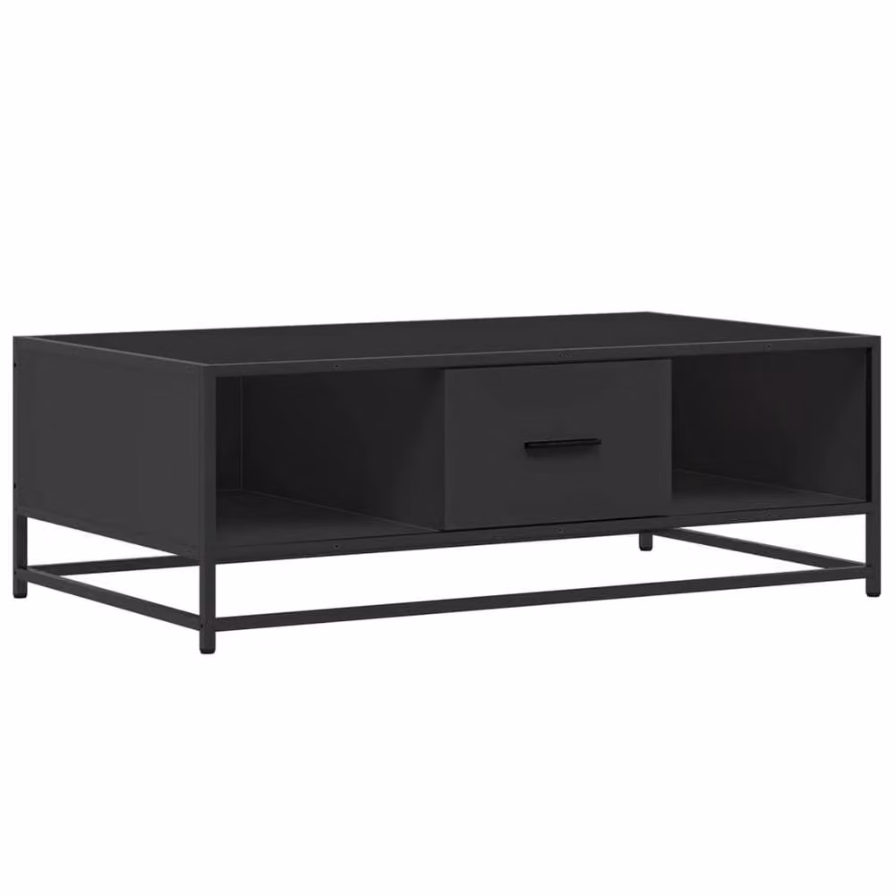 Berkfield Home Modern Black Coffee Table with Metal Sled Base, W/D/H: 100 x 57 x 35 cm – 2