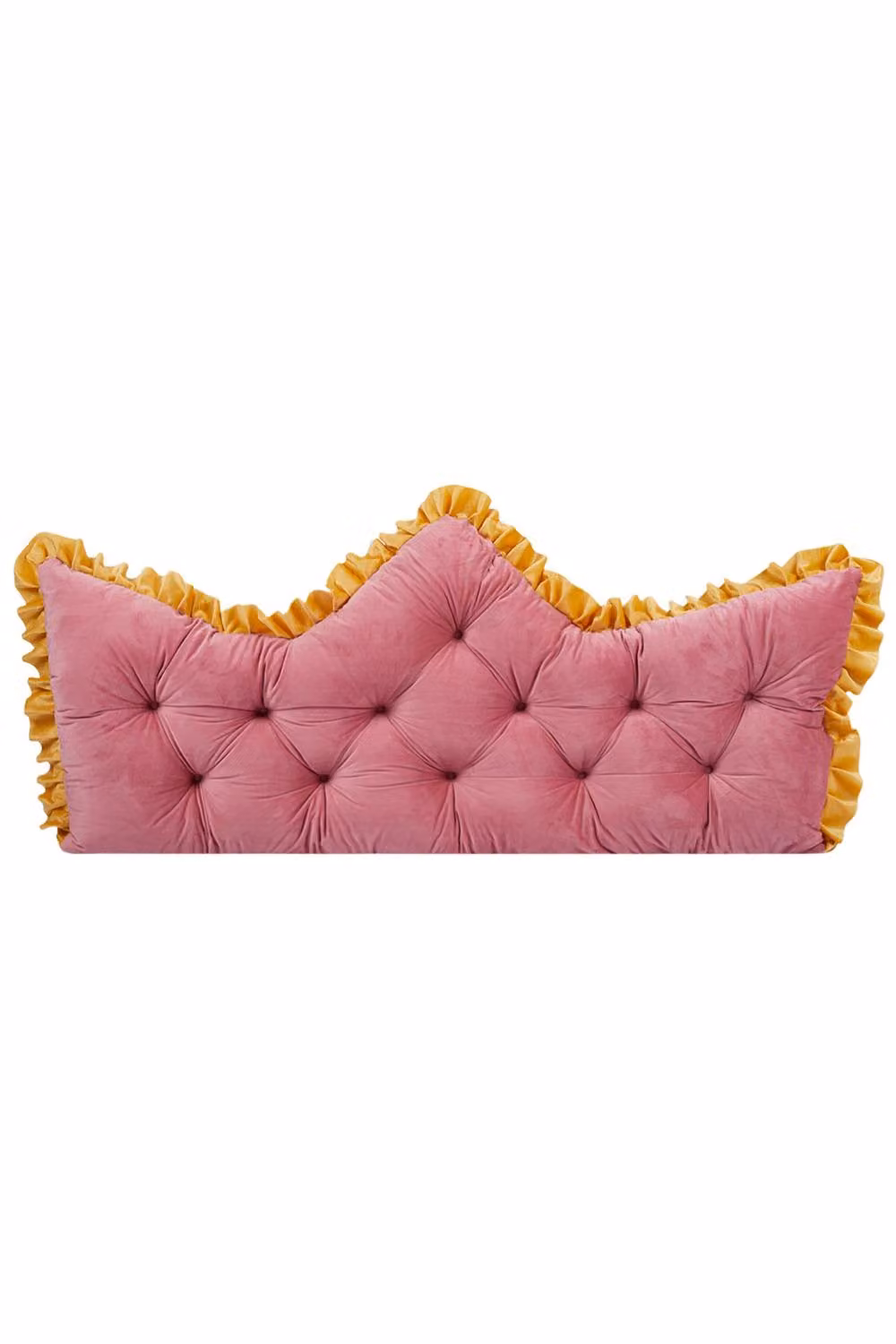 Living and Home Heart-Shaped Ruffled Bed Headboard Pillow in Pink, Small – 2