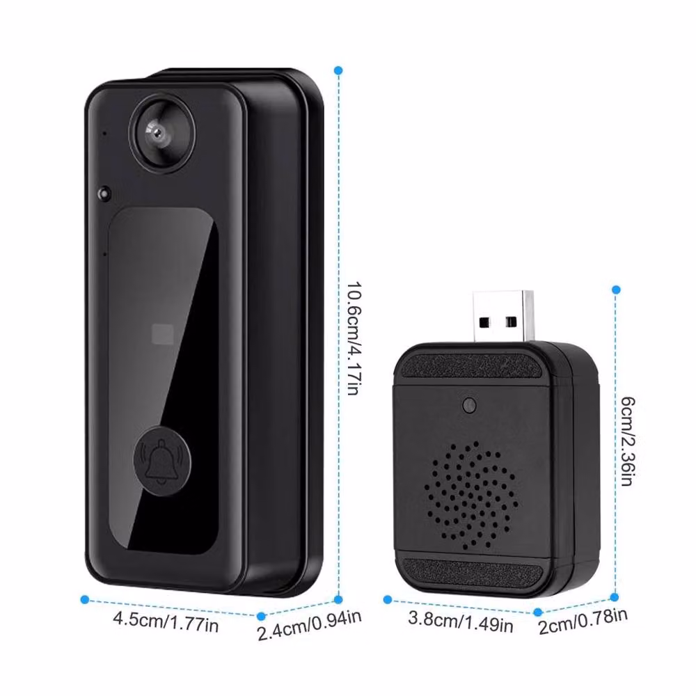 VOGREX Wireless WiFi Smart Security Camera Doorbell with 32GB SD Card, Black – 2