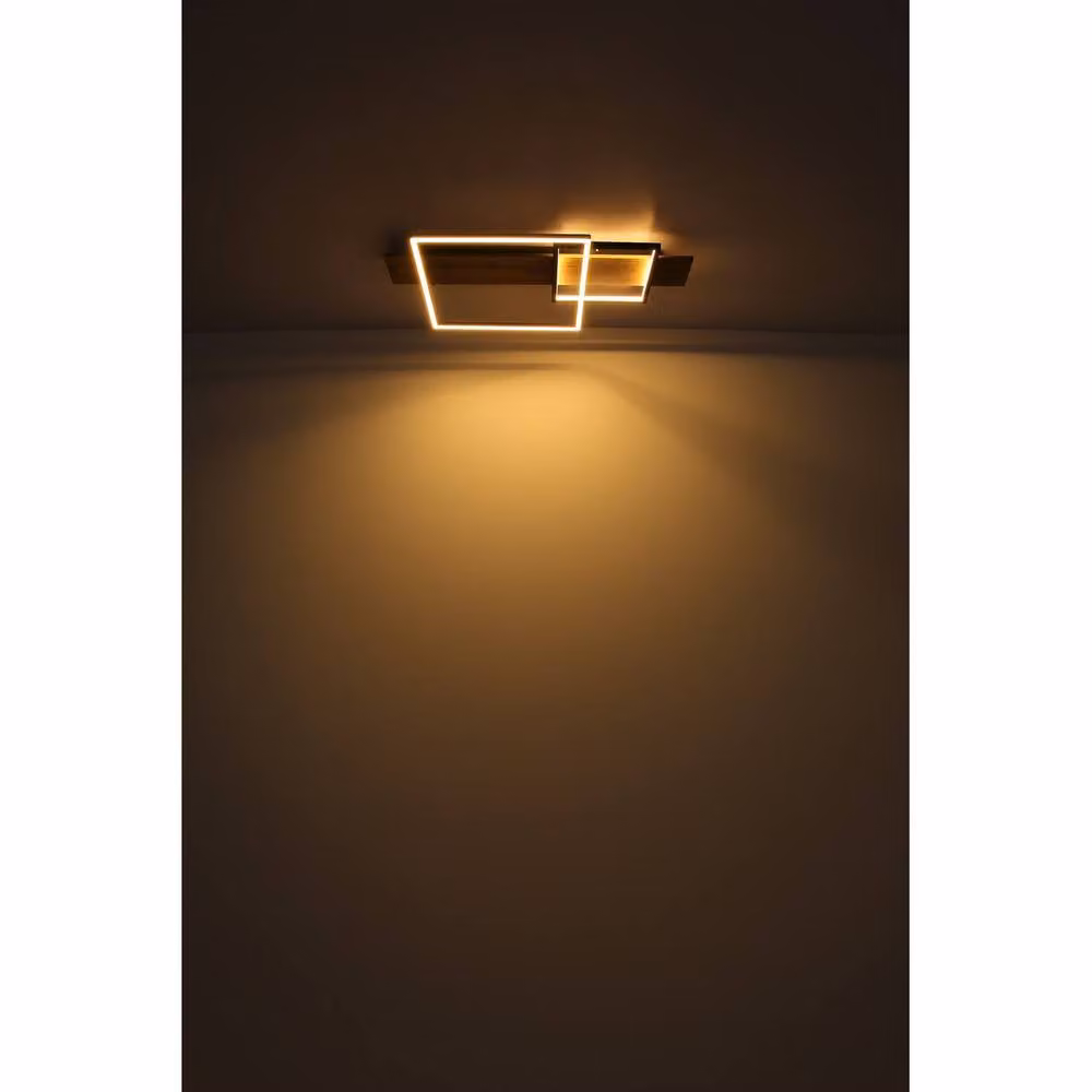 Netlighting Vanni Modern Rectangular Semi Flush Ceiling Light, Matt Black, W/D/H: 60 x 40 x 10 cm, 2x LED 3000K Warm White – 3