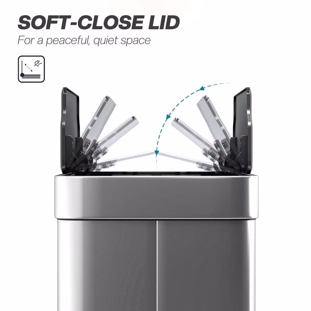 NESTLUNE 55L Automatic Smart Sensor Bin in Silver – 4