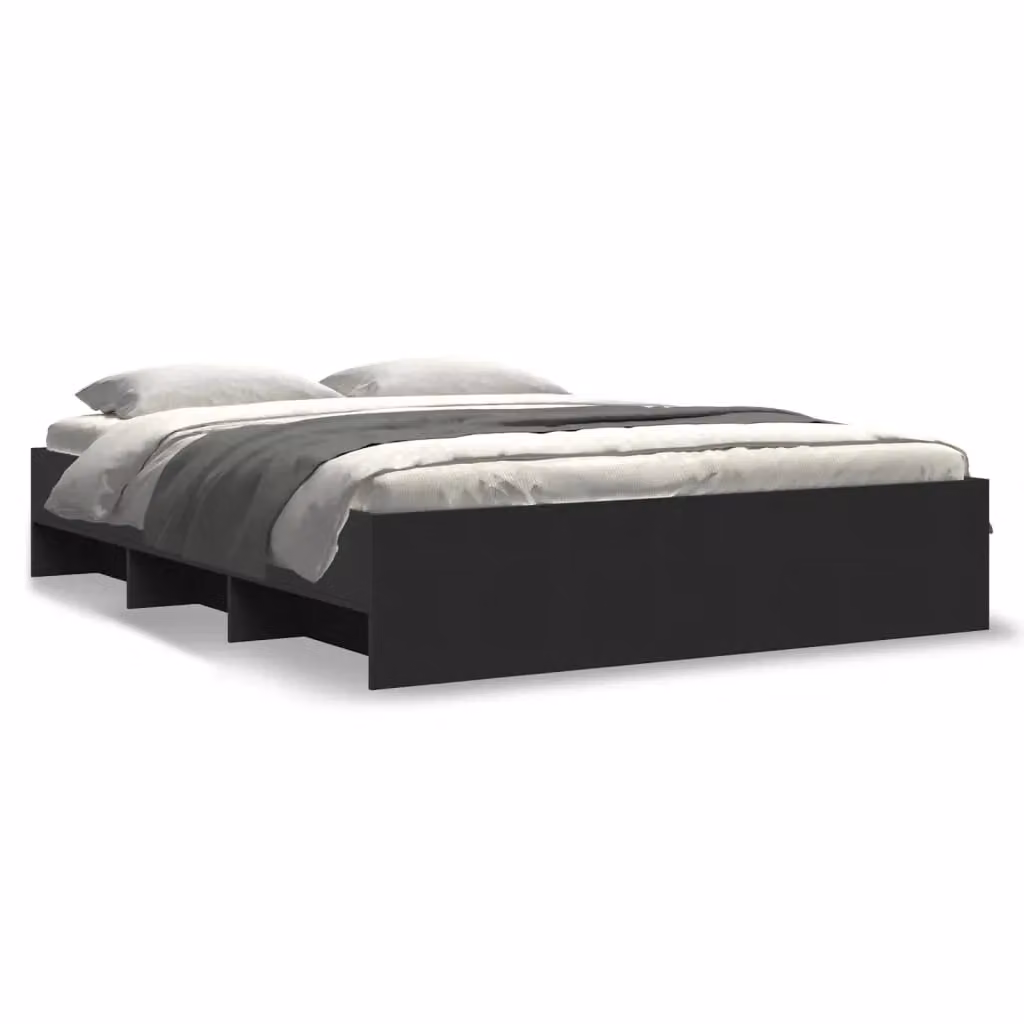 Berkfield Home King Size Bed Frame in Black Engineered Wood, 150 x 200 cm – 2
