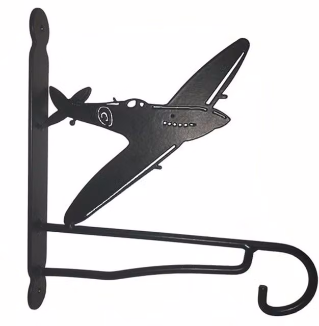 Poppyforge Spitfire Feature Hanging Bracket in Black Steel, W30.5 x H33 cm