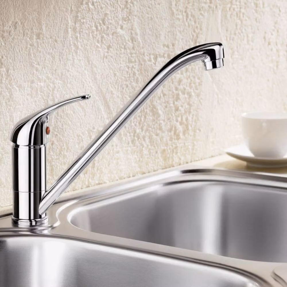 Blanco Daras Single-Lever High Pressure Kitchen Mixer Tap in Polished Chrome Silver – 2