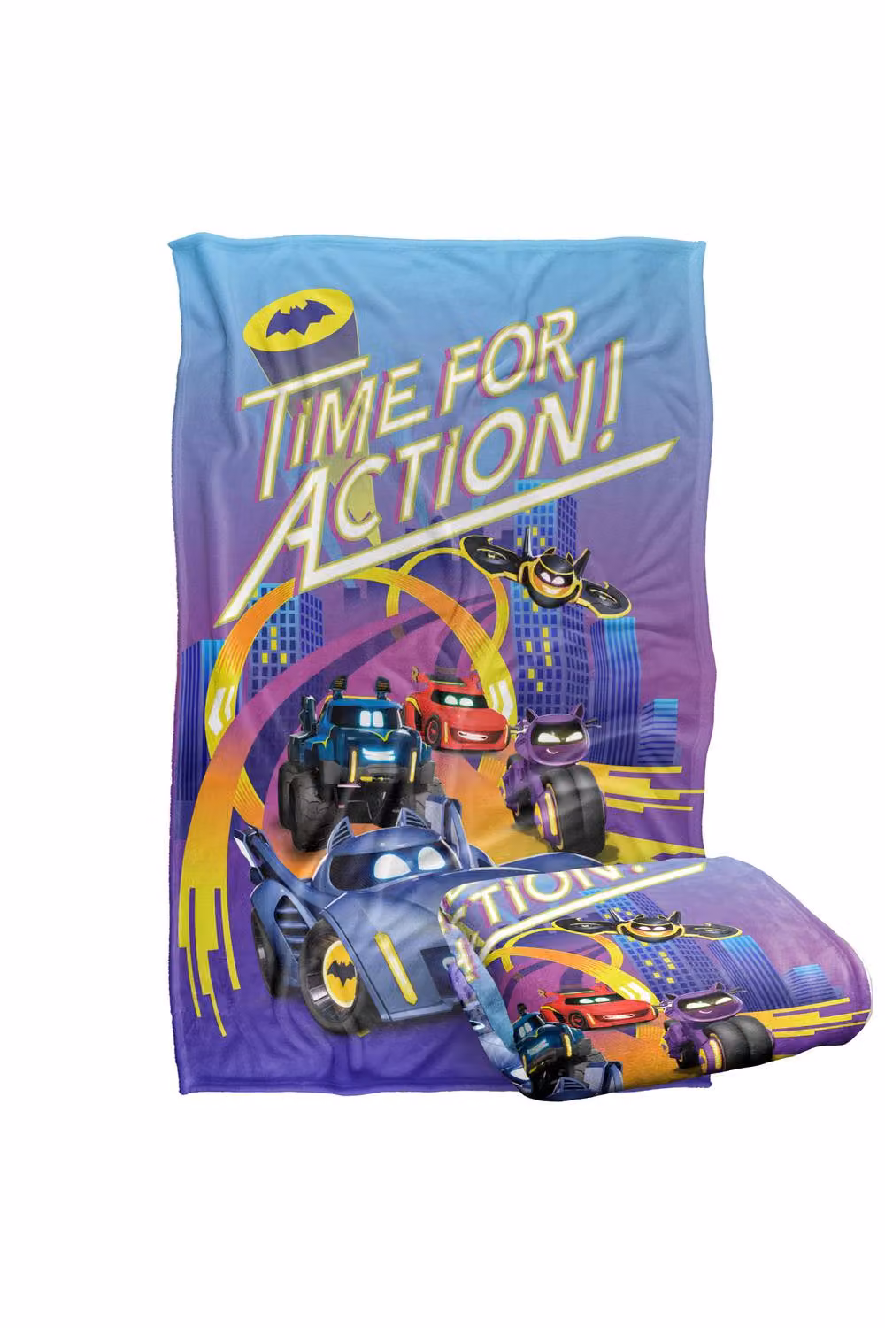 Warner Bros. Batwheels Time For Action Super Soft Fluffy Polyester Throw Blanket for Children, Multicolour, Large – 2
