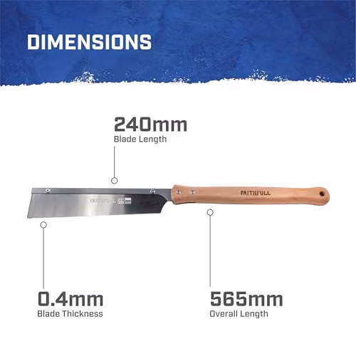 Faithfull Back Pull Saw 240mm Japanese Style Hand Saw with SK5 Steel Blade and FSC Wooden Handle – 2