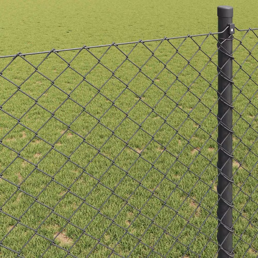 Berkfield Home Grey PVC Coated Steel Chain Link Fence, H: 1.5 m x W: 10 m – 3