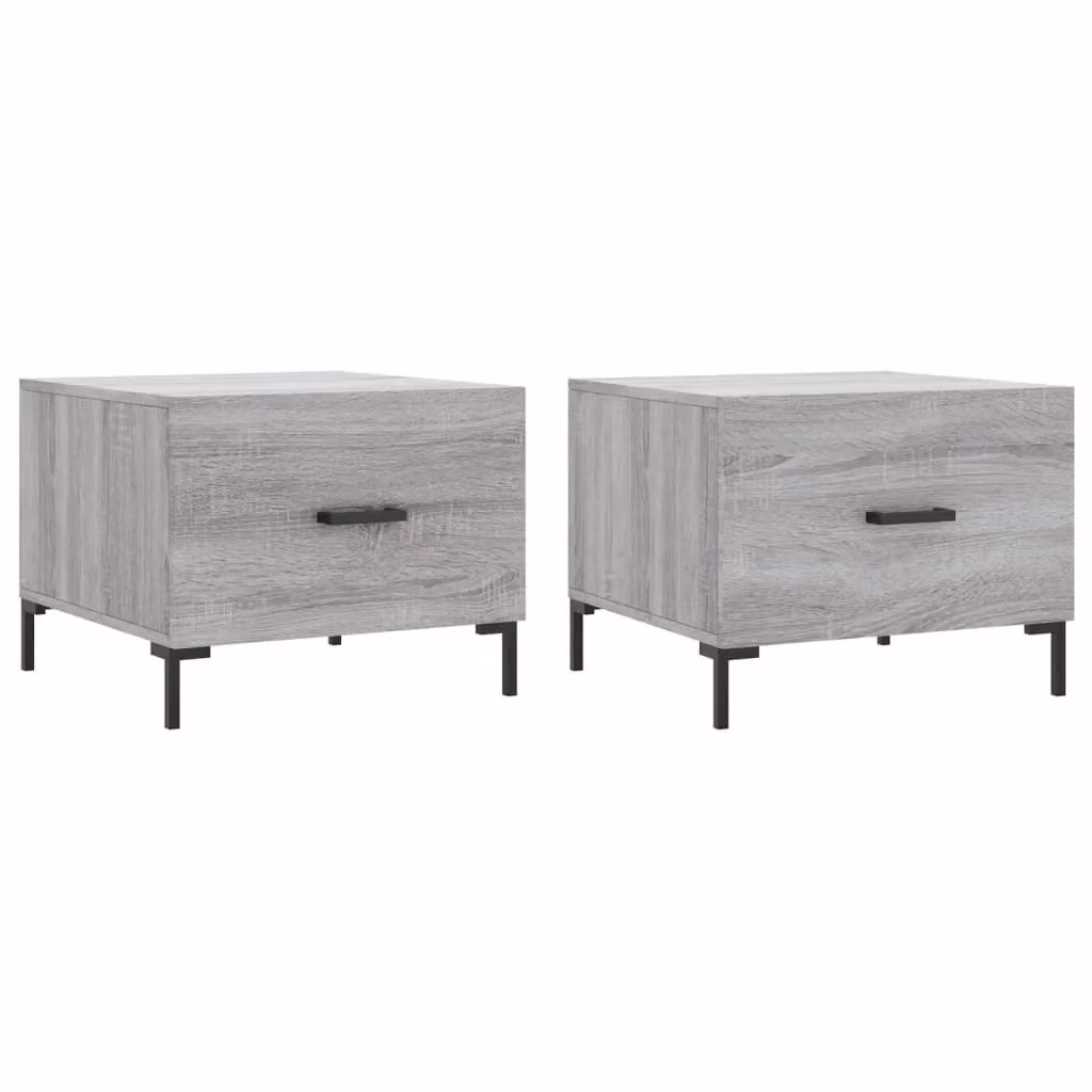 Berkfield Home Set of 2 Grey Sonoma Square Coffee Tables, W/D/H: 50 x 50 x 40 cm – 2