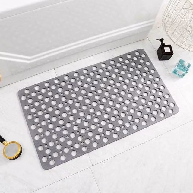 NESTLUNE Extra Large Non-Slip Grey Shower Mat for Bathtubs