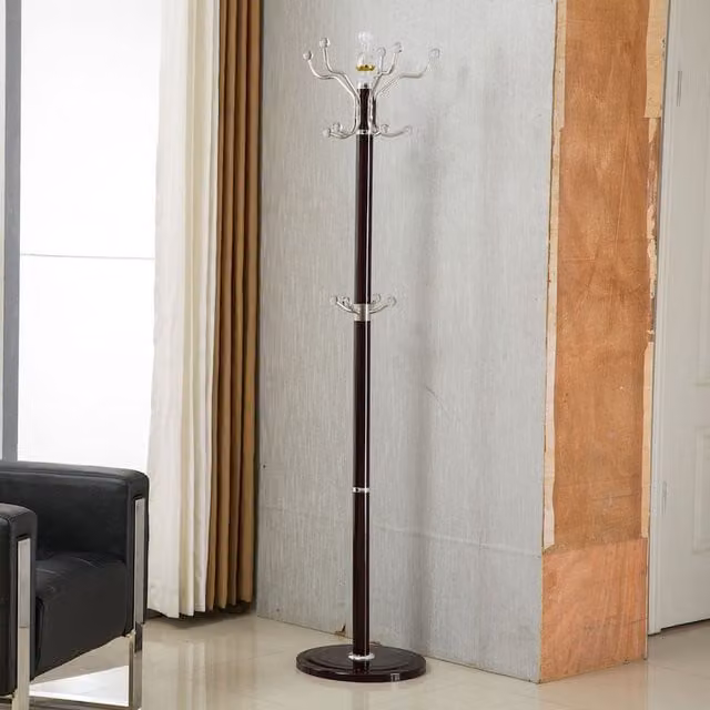 Modernique Metallo Metal Tube Coat Rack with Heavy Base in Gold