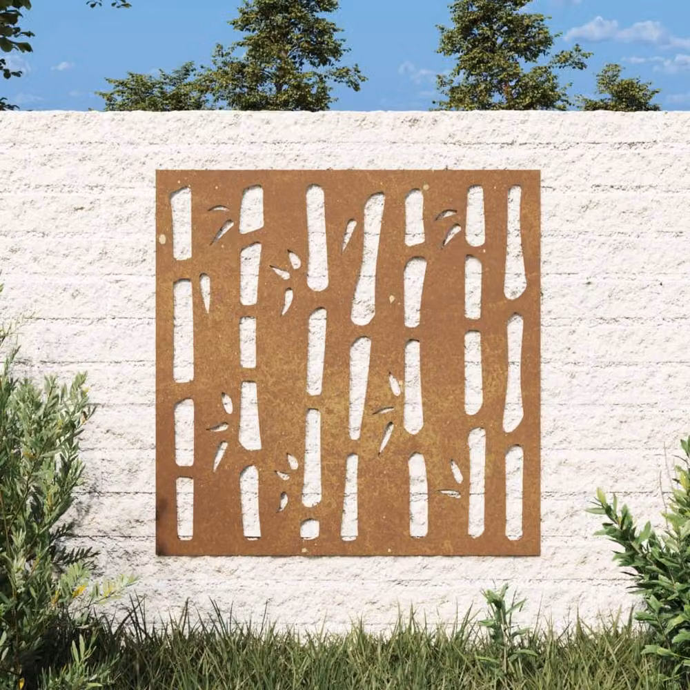 Berkfield Home Garden Brown Floral Metal Wall Decoration, W/H: 55 x 55 cm – 2