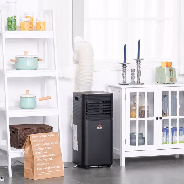 HOMCOM Portable Monobloc Air Conditioner with Sleep Mode, Black, 785W