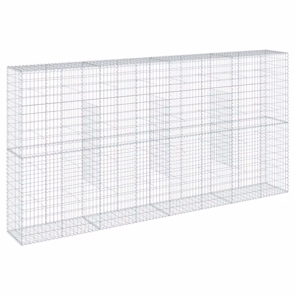 Berkfield Home Gabion Basket with Cover in Silver Galvanised Steel, W/D/H: 400 x 50 x 200 cm – 2