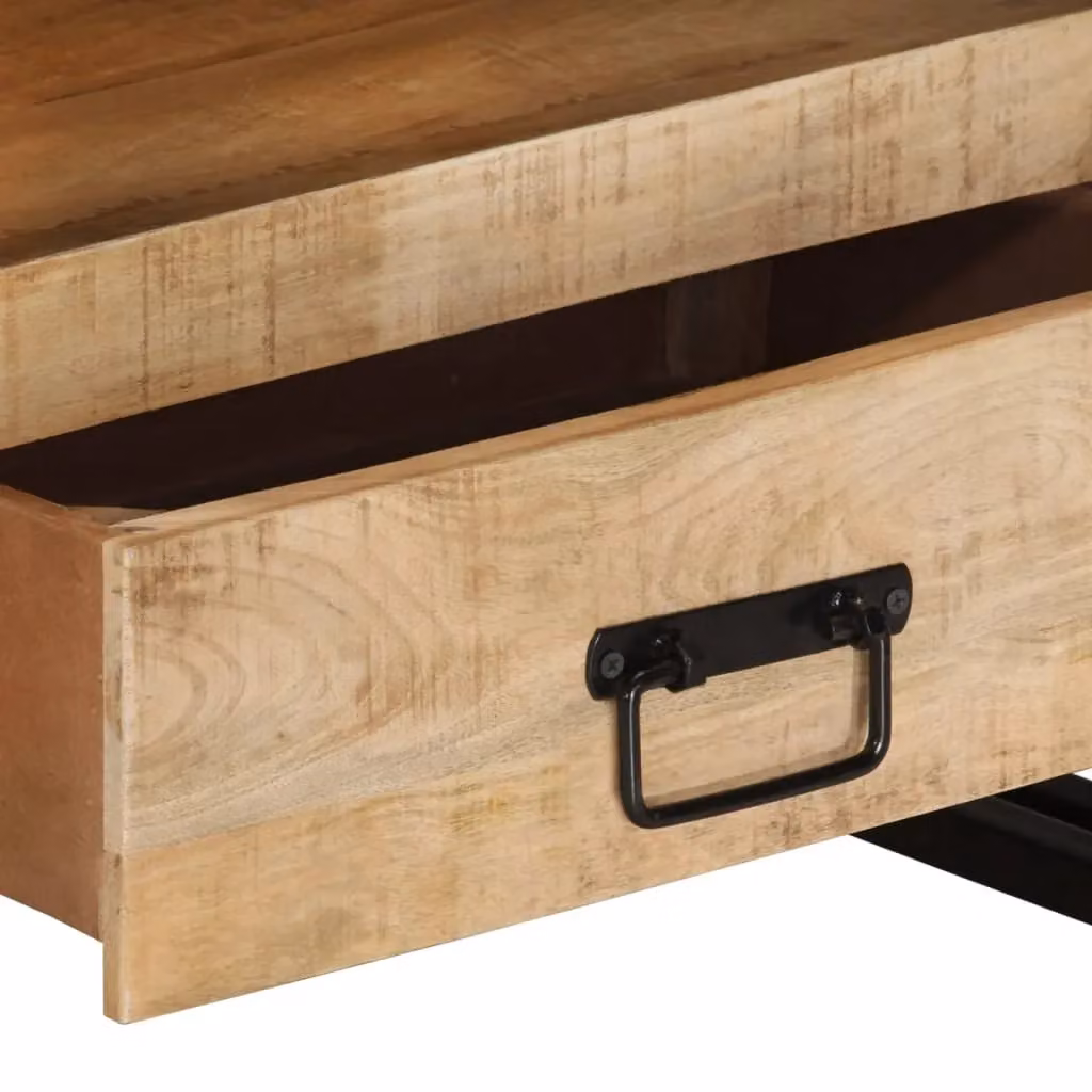 Berkfield Home Solid Mango Wood TV Cabinet in Brown, W/D/H: 100 x 30 x 45 cm – 3