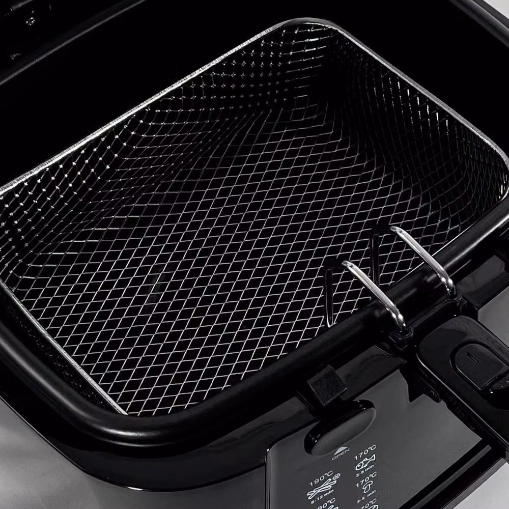 Crystals 2.5L Electric Deep Fat Fryer with Non-Stick Pan and Basket in Black – 2